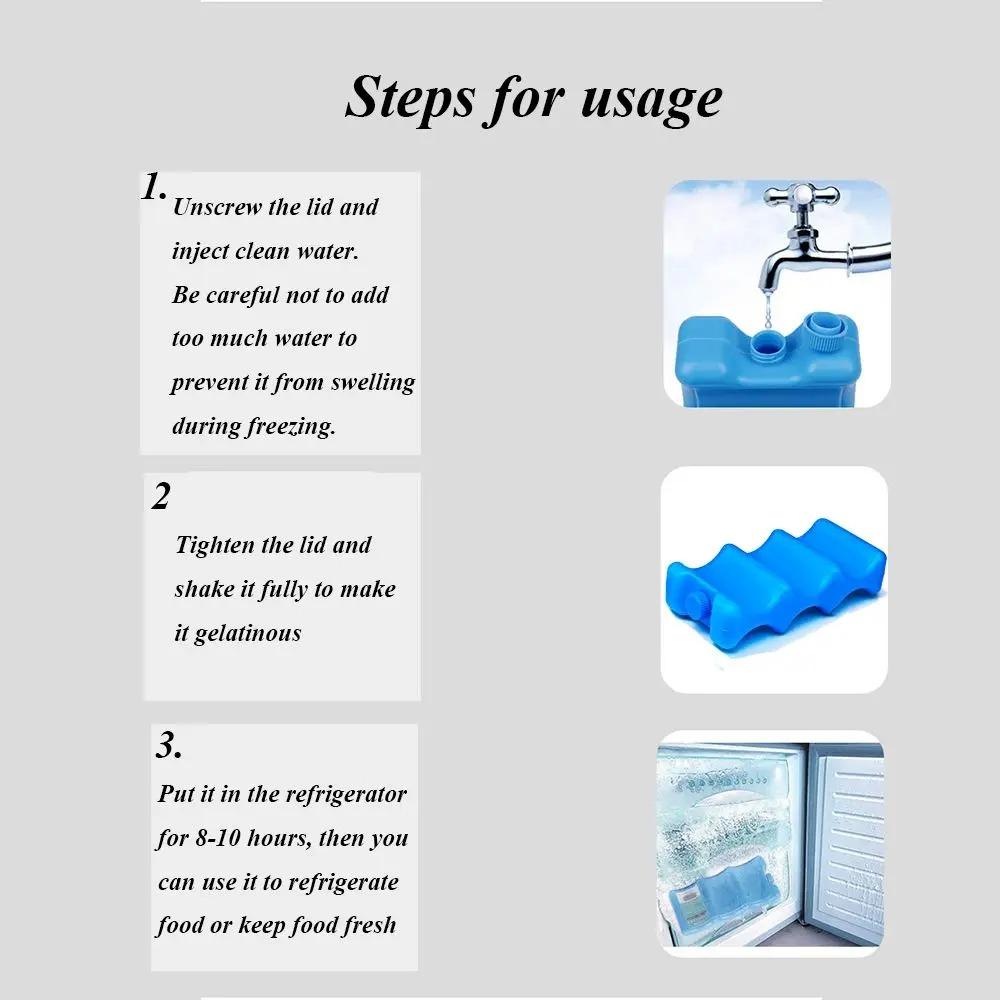 Blue Gel Freezer Ice Blocks 600ml Ice Brick Water Injection Gel Freezer Cooler Pack  Drinks
