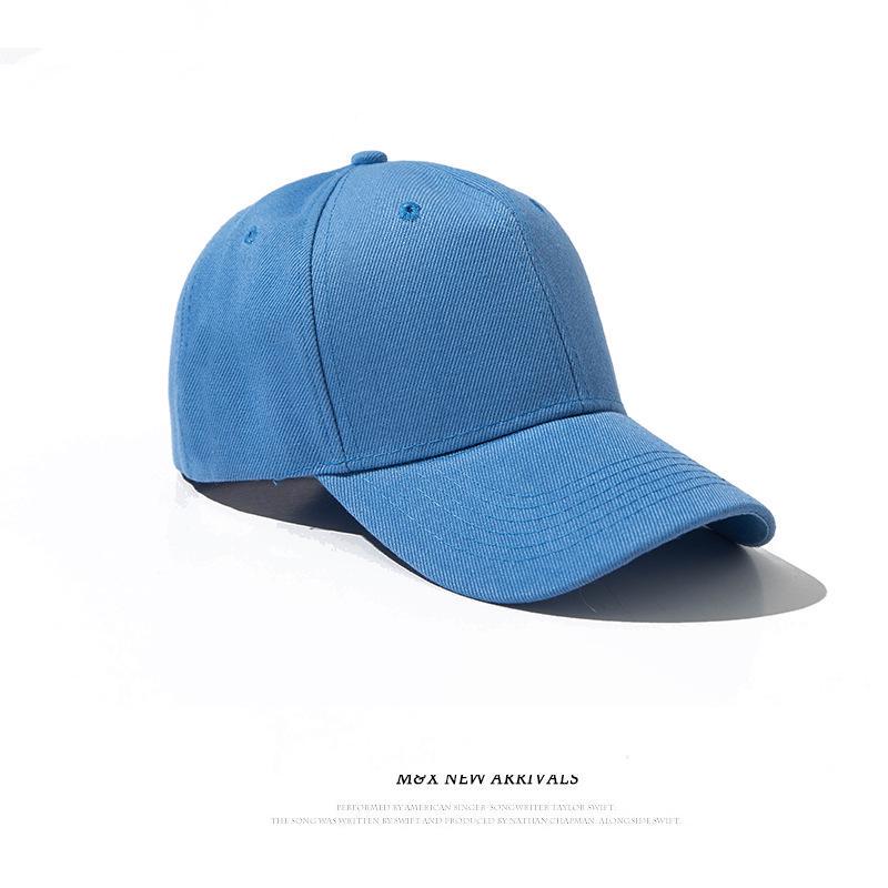 Unisex Custom Logo Solid Color Baseball Cap - Spring/Autumn Casual Korean Style for Large Head.