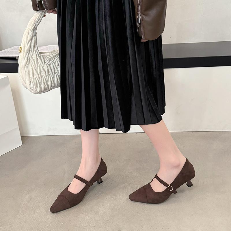 Fashion 2025 Sexy Pointed Toe Fashion Hot Seller High Heels Women Retro Suede Shoe Elegant Heel Shoes for Women Heels Single Shoes