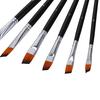 Nylon Oblique Flat Tip Brush Brush Set Wooden   Handle Brush for Students Artists