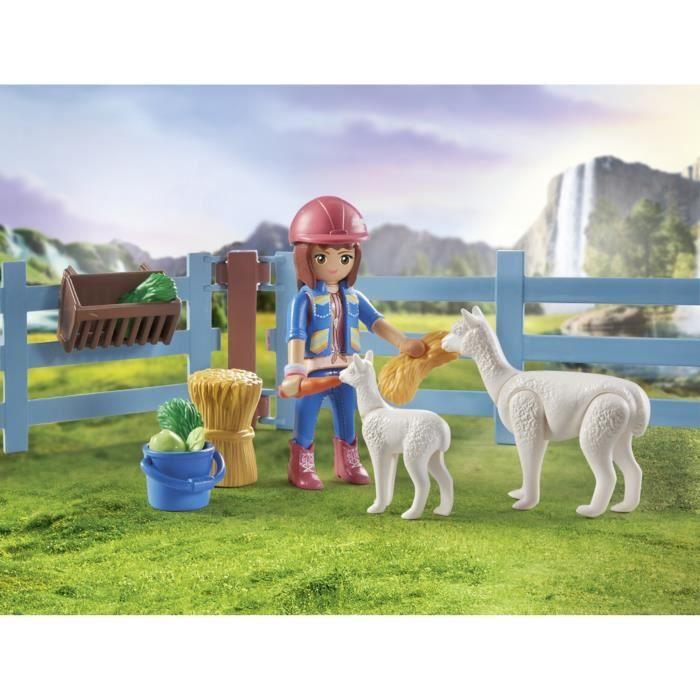 PLAYMOBIL 71353 Amelia &amp; Whisper avec box pour chevaux, Horses of Waterfall, 117 pièces, Dès 5 ans