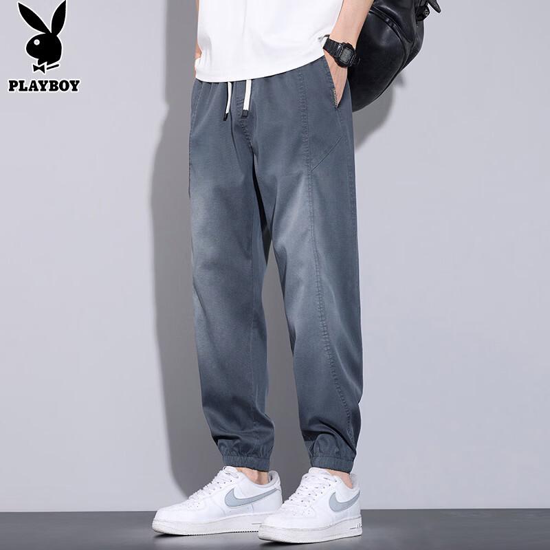 Playboy Men s Summer Thin Ice Silk Straight Casual Pants XL