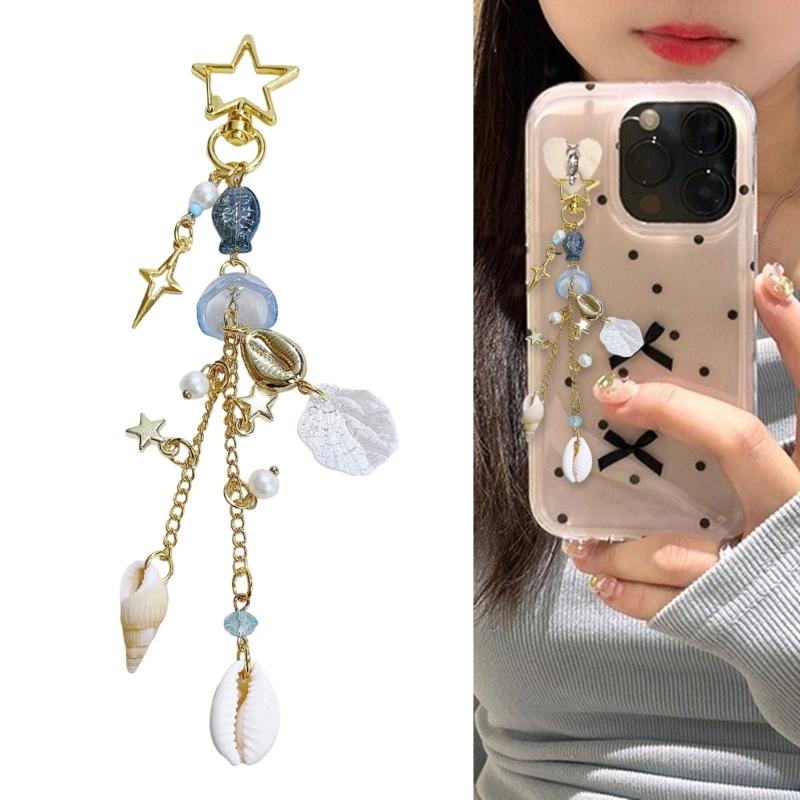 Fashionable Beaded Key Chain for Personalizing Mobile Devices Trendy Keychain Accessory Earphone Case Decoration