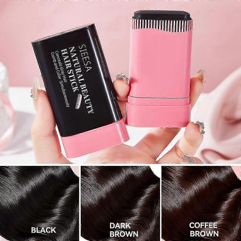 Safe and Convenient Comb Hair Dye,2-in-1 Comb Instant Hair Dye,Waterproof Sweat-Proof, Non-Permanent Gray Hair Coverage, Portable 3 Colors Hair Color