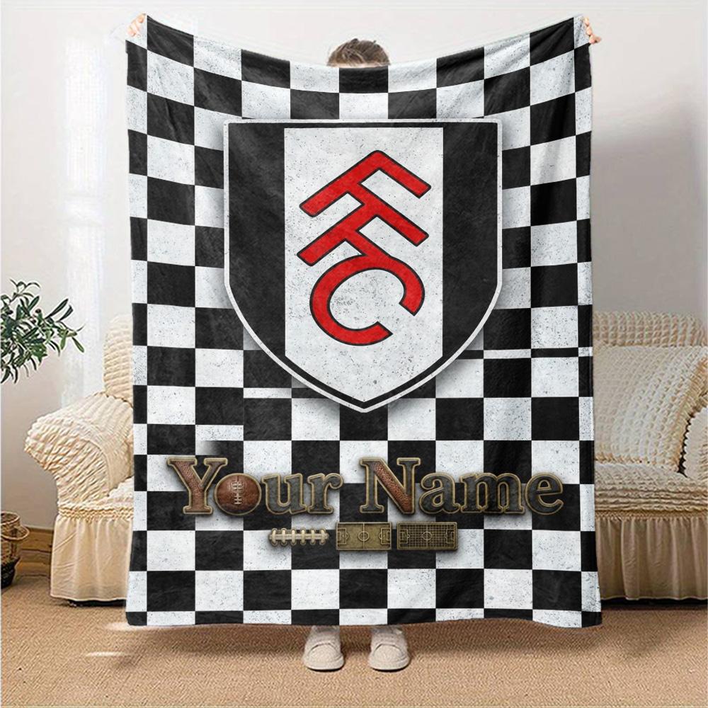 Name Custom Fulham FC Print Flannel Blanket High Quality Warm Comfortable Cover for All Seasons Perfect for Gifts Home Decor