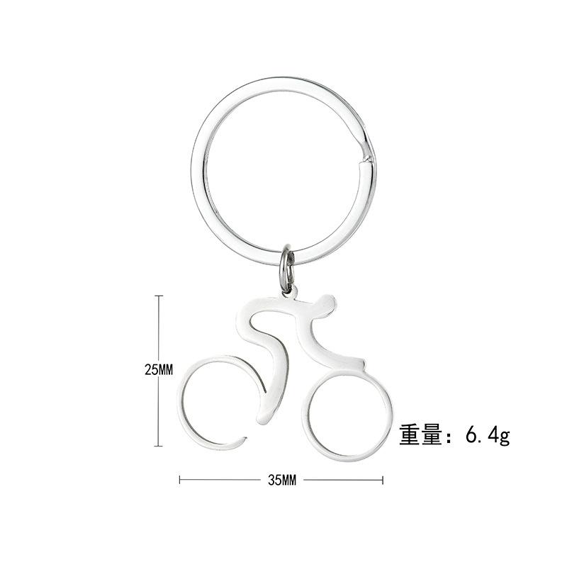

Bicycle Sports Logo Stainless Steel Keychain Creative Movement Design Fashion Bag Pendant Practical Sports Gift