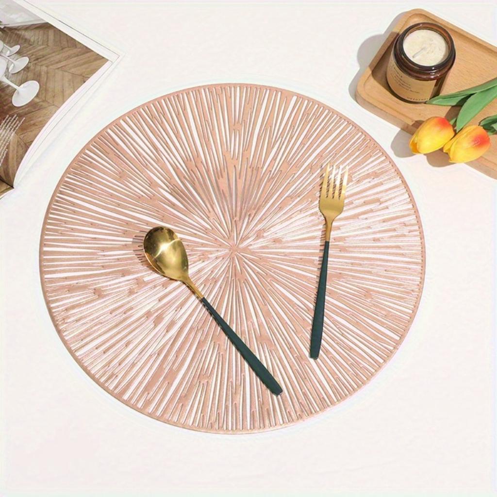 1PC Round Placemats Dining Table Mats Kitchen Hollow Out End Table Decoration Mat