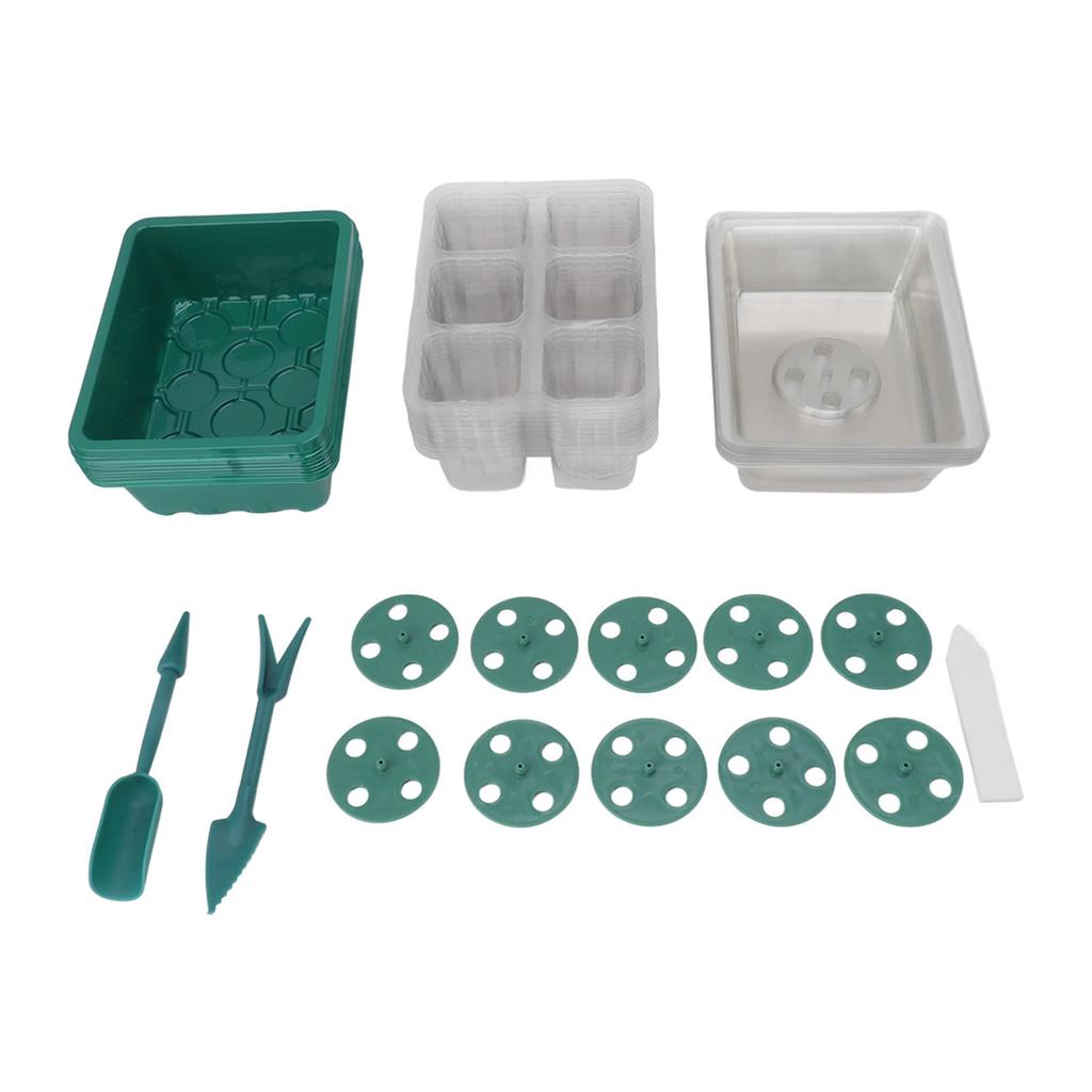 Seed Starter Tray Seedling Tray Plastic Transparent Cover for Gardening Horticulture 6 Holes