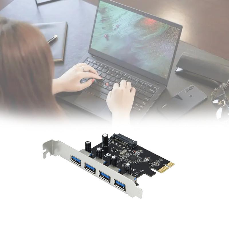 4 Port Pcie To Usb 30 Hub Pci Express Expansion Card Adapter 5 Gbps Speed Top