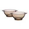 Tea-Colored Double-Handle Glass Salad Bowl Set (2-Pack)
