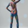 Unisex 3D Digital Colorful Snake Leopard Pattern Animal Printing Outfit Adults Halloween Party Role Play Cosplay Costume Carnival Jumpsuit