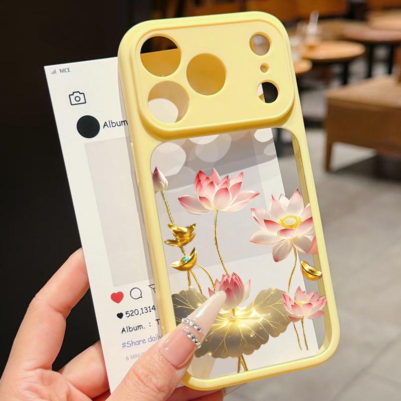 Vintage Floral Case For iPhone 17 Pro Max For iPhone 16 15 14 13 Pro Max Luxury Hybrid TPU+PC Clear Back Hard Cover