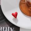 Simple Cute Red Love Heart Brooches For Women Girls Sweet Heart Shape Brooch Lapel Pin Badges Clothes Hat Accessories Gifts