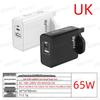 120W GaN Charger with A+C Ports, 65W Output, EU/US/UK Plug for Mobile Devices