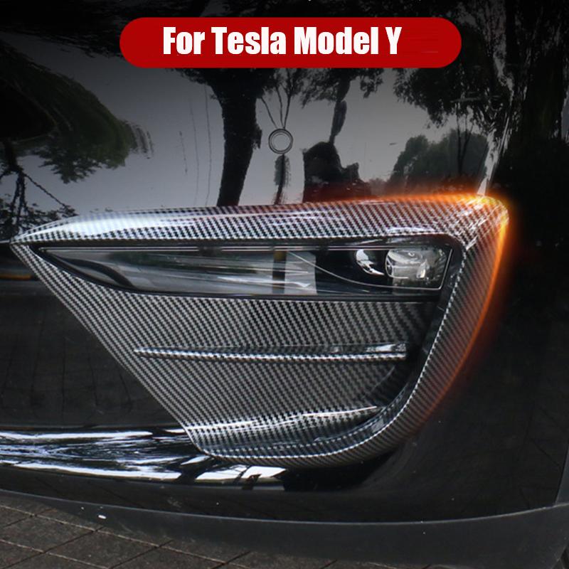 

1 пара передних противотуманных фар автомобиля, спойлер, ветровой нож, защитный чехол из углеродного волокна, наклейка, украшение, внешние детали для модели Tesla