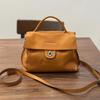 Johnature Handmade Retro Genuine Leather Women's Bag Versatile Soft Cowhide Solid Color Shoulder Crossbody Bags