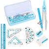 Compass Geometry Tool Geometry Set Drafting Drawing Compass and Protractor Set with Box Math Geometry Compass for Geometry Metal Compass Geometry Kit
