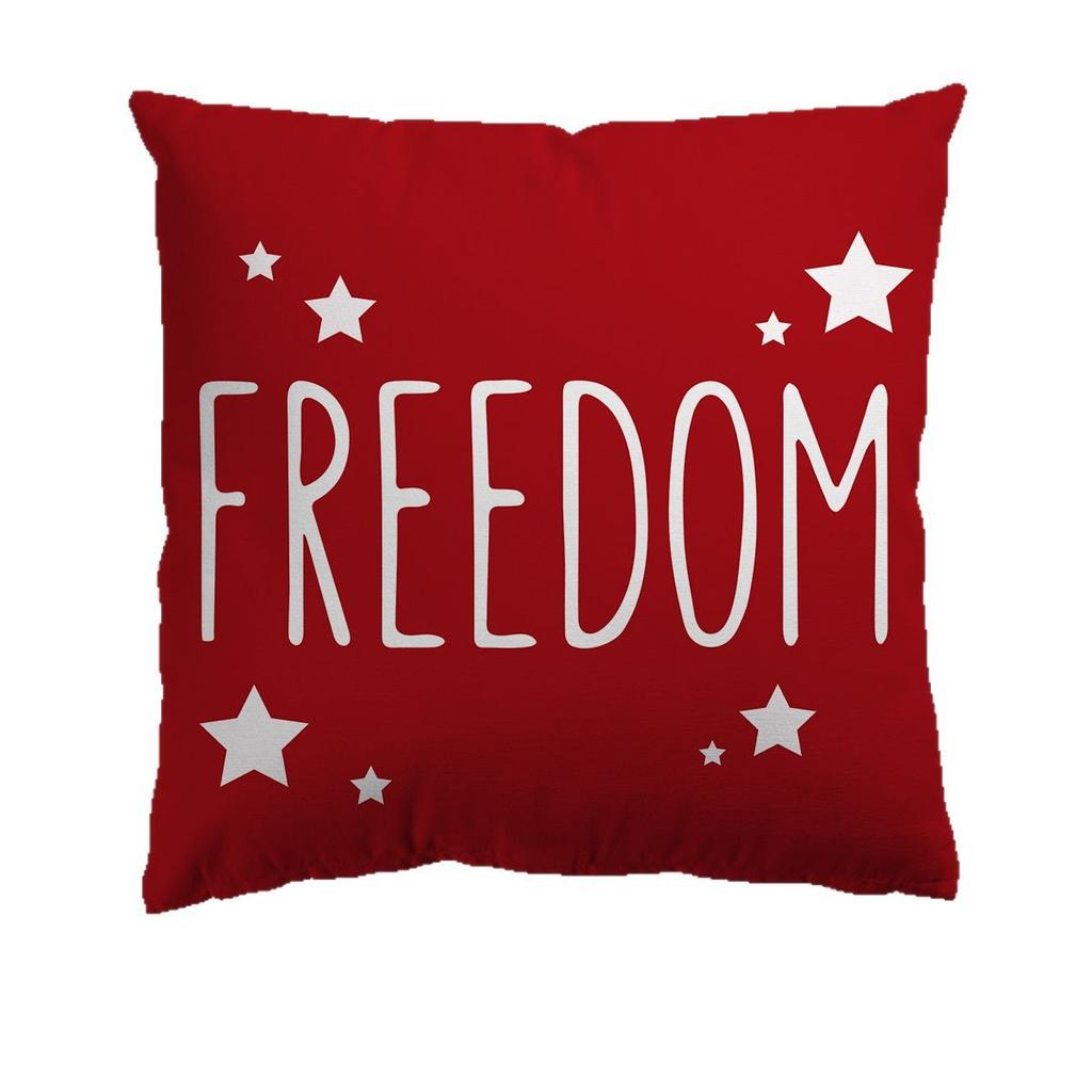 Pillow Pillowcase Red and Blue Striped Letters Color Printed Sofa Square Pillowcase Without Core