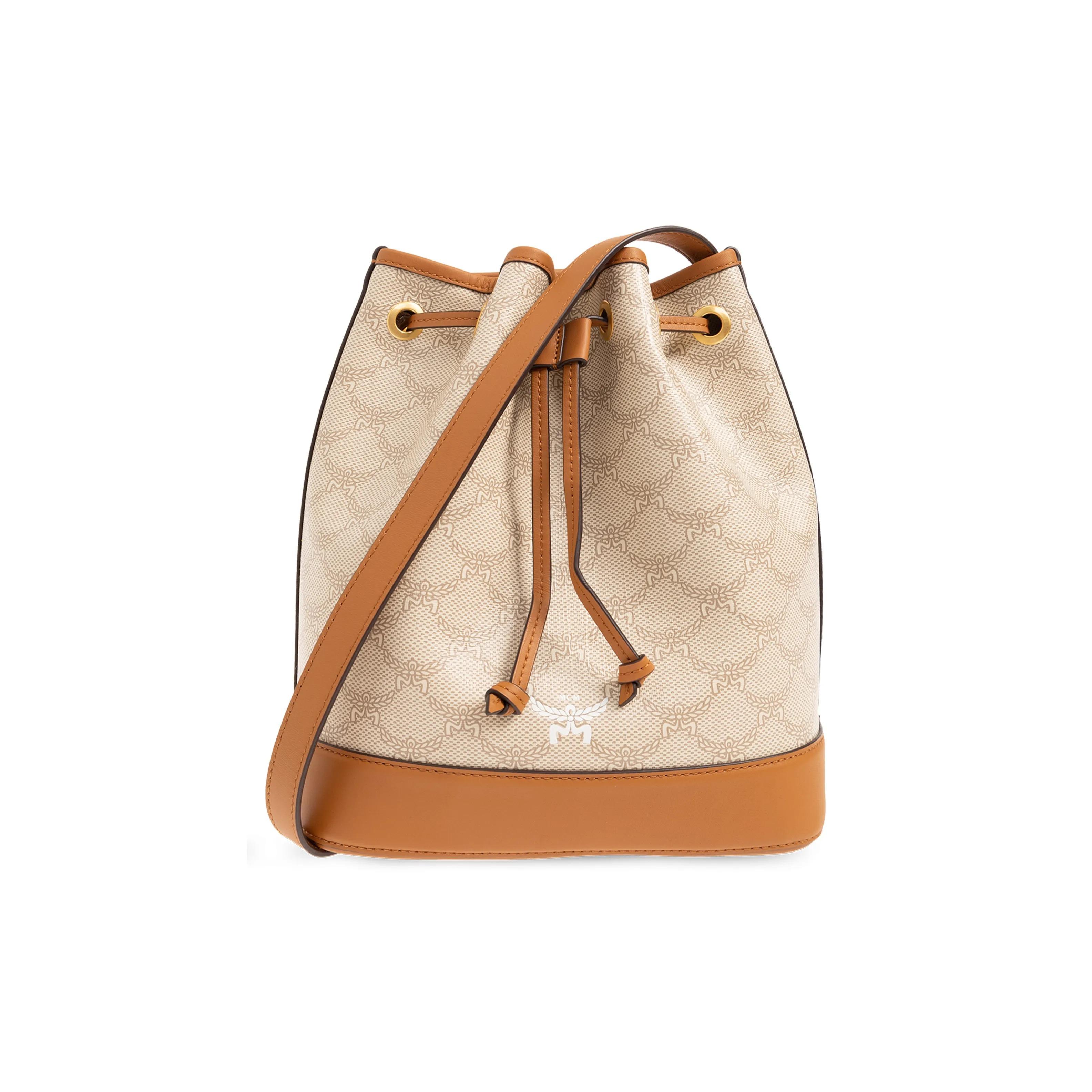 

MCM HIMMEL LAURETOS Drawstring Closure Calfskin Bucket Bag Shoulder Crossbody Bag Medium Women s Basic Set (Bag + Dust Bag) бежевий
