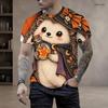 Men Plus Size Round Neck Short Sleeve T Shirt Halloween Sloth Printed Casual Tops