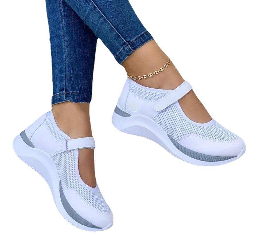 2022 Spring/Summer Women's Wedge Heel Velcro Casual Sports Shoes - Plus Size Available