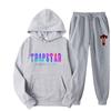 Set Tuta con Felpa con Cappuccio Oversize Unisex e Pantaloni Jogger Stampa Lettere Multicolore Outfit Casual