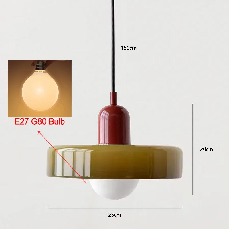 Nordic Glass Pendant Light 25CM Warm Light E27 Blub For Living Room Bedroom Bedside Restaurant Hotel Indoor Decorative Lighting