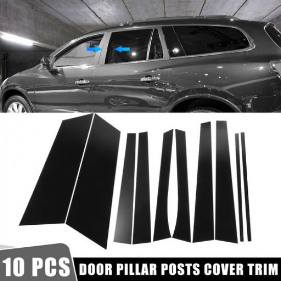 

10 Pcs Door Cover Panel Trim Pillar Posts Stickers for Buick Enclave Black