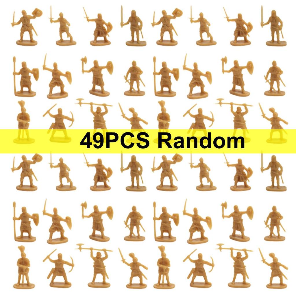 49pcs Mini Medieval Soldier Figurines Detailed Miniature Soldiers for Diorama Tabletop RPG War Games Historical Collectibles ZSY