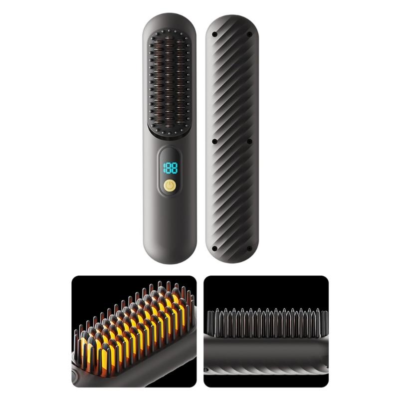 Ionic Charging Hair Styling Comb With Fast Heat Up ABS Materials Anti Burn Shield For Home And Travel Use