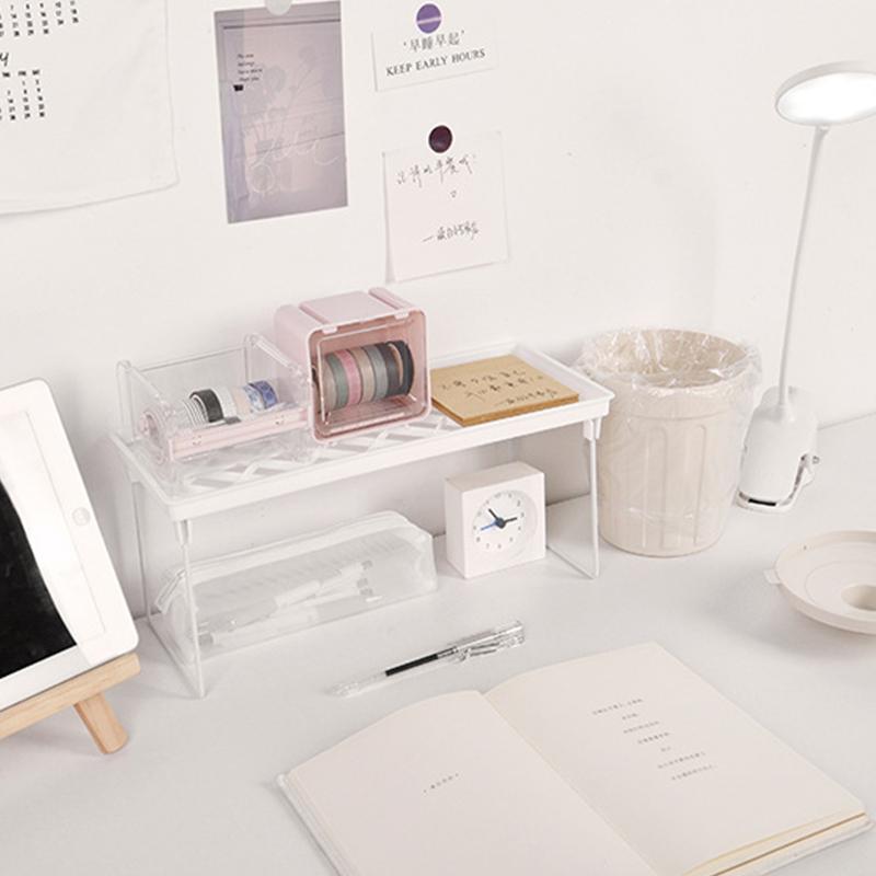 Étagère de Rangement de Dortoir PP Métal Solide Design Pliable Style Simple Étagère d'Exposition de Bureau pour la Maison