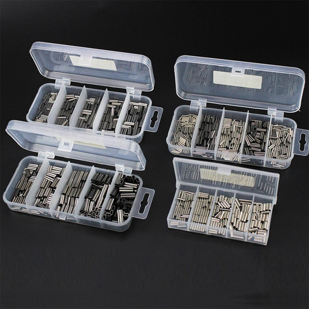 250/300/500 PCS Copper Double Single Crimping Loop Sleeve Fishing Line Crimp Wire Leader Fishing Rigging Accessories