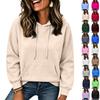 Felpa Casual da Donna Colore Spalle Cadenti Manica Lunga Pullover