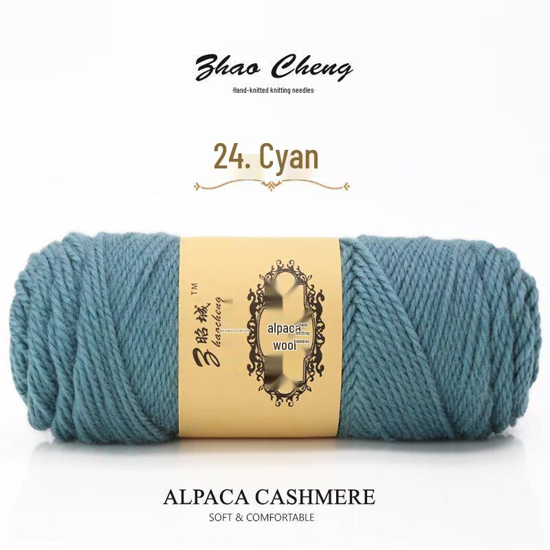 Hand-Knitted Alpaca Wool Scarf Pillow Yarn Ball – Medium-Thick, Soft, DIY Crochet