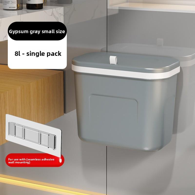 Wall-mounted Trash Can for Household Toilets and Kitchens. Hangable Model. Easy To Clean. Toilet Room Model. Garbage Can with Lid.