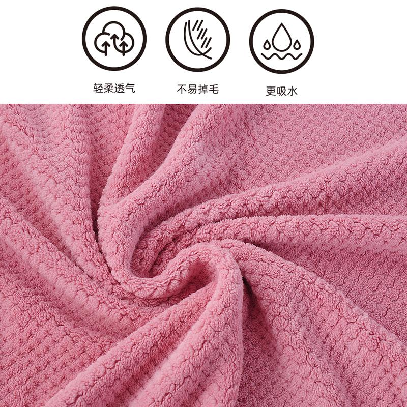 140X70cm Bath towel coral plush pineapple plaid adult absorbent bath towel children soft bathrobe beach towel