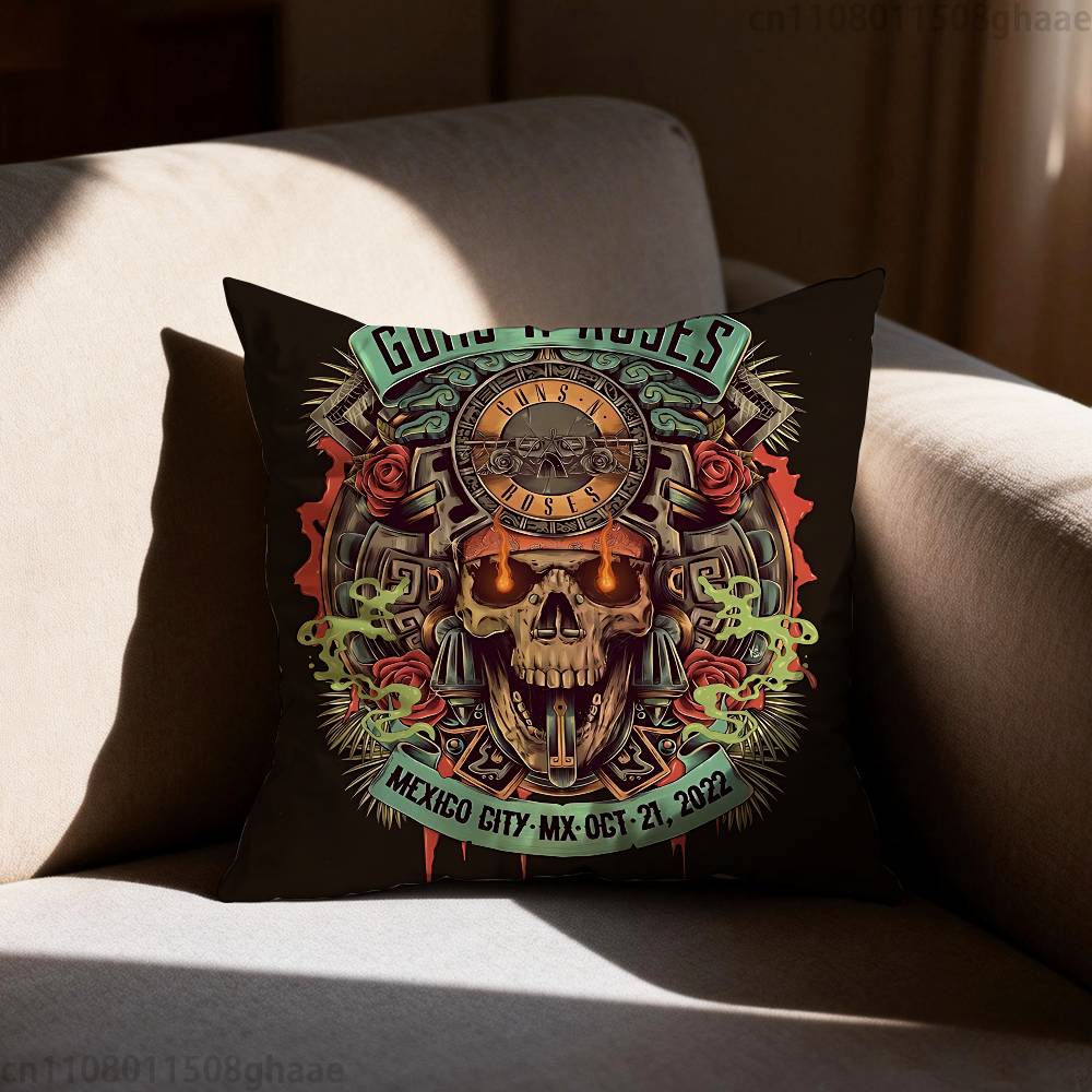 GGuns N RRoses Pillow Case Pillow Case Living Room Sofa Cushion Cover Suitable For Home Bedroom Room Decoration