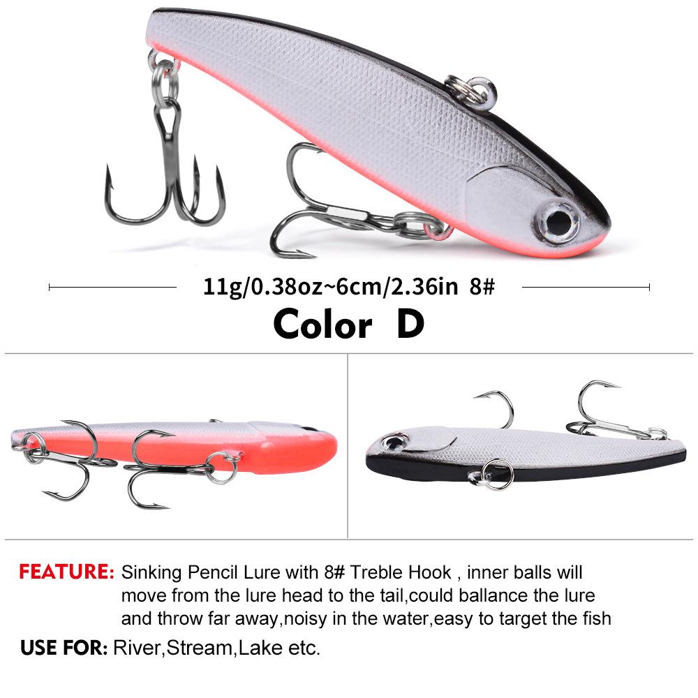 

Приманка False Bait Pencil VIB 6 см 11 г Bionic Fish Bait ABS Plastic False Bait 8 # Triple Hook