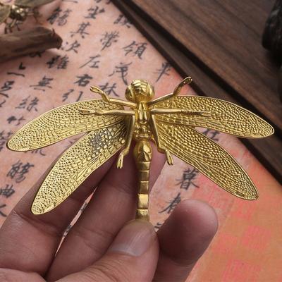 Messing Libelle Figuren Spielzeug Abnehmbare Flügel Büro Schreibtisch Kleine Ornament