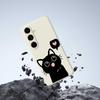 For Samsung Galaxy S24 FE Case Love Black Cat Pattern Printing Straight Edge TPU Phone Back Cover