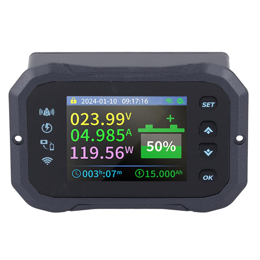 RV Coulomb Meter Wifi Remote Control Battery Capacity Power Voltmeter 10-100V 100A