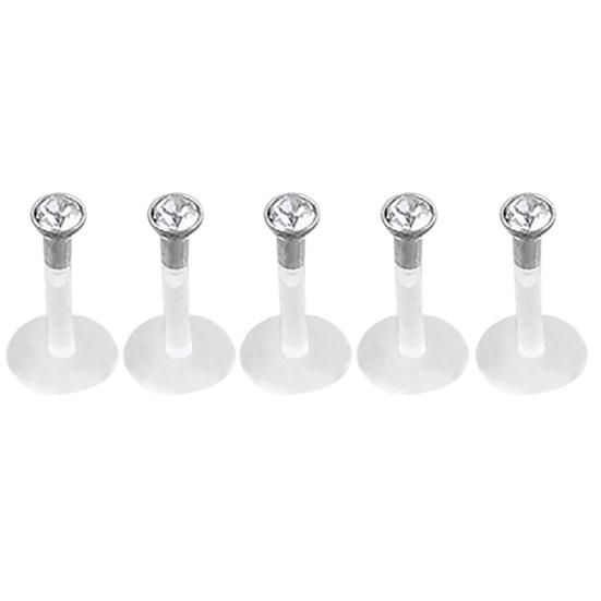 10 bucăți acrilic cu stras transparent pentru buze labret bar ureche spicule inel piercing bijuterii