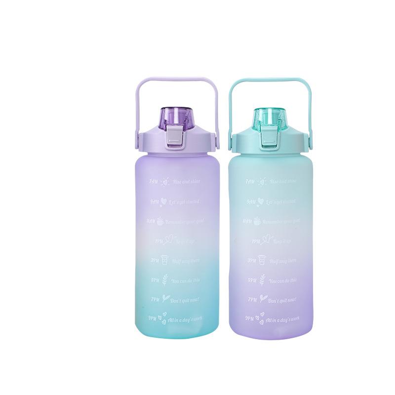 Gradient Color Sports Water Cup, Large-capacity Frosted Space Cup, Portable Outdoor Portable Sports Gradient Water Bottle
