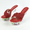 Fashion Thick Transparent Crystal Sandals 14 Cm High Female Summer Non-slip Thick Sole Sexy Everything Slippers