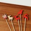 100Pcs Festive Christmas Fruit Skewers With Santa, Snowflake And Tree Designs - Disposable Bamboo Skewers For Parties, Desser