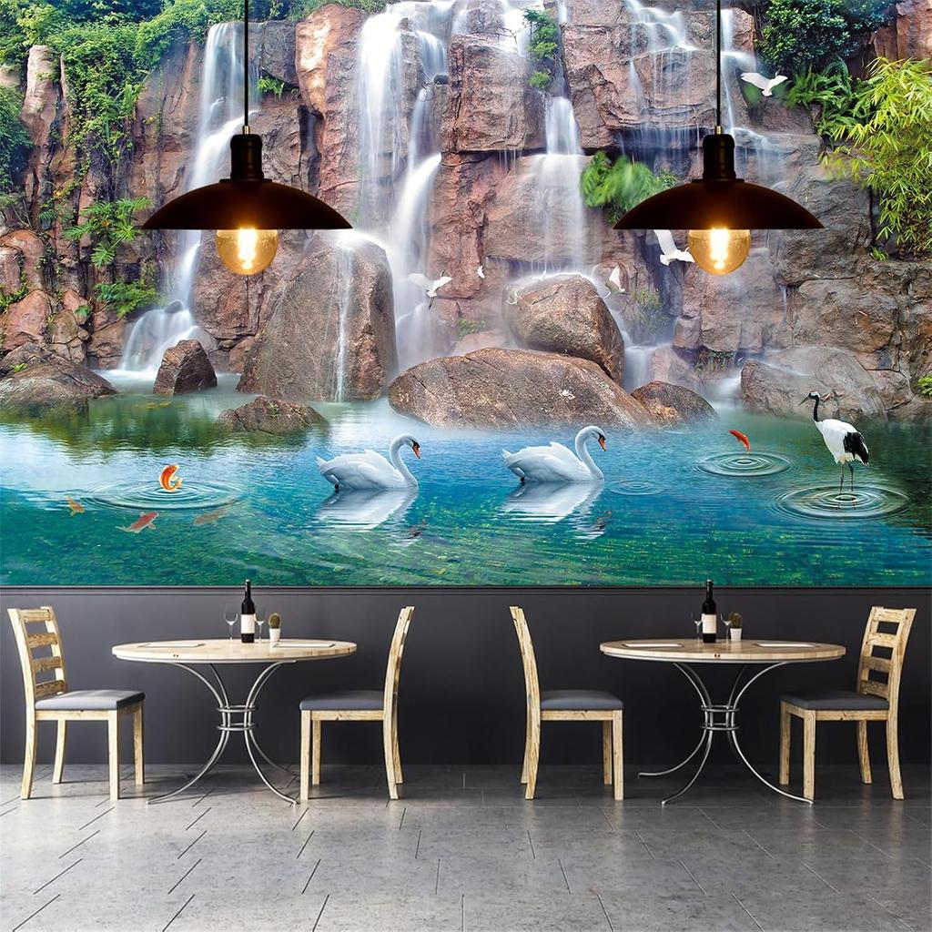 Wasserfall Wandbild Naturlandschaft Tapete für Schlafzimmer Heimdekor