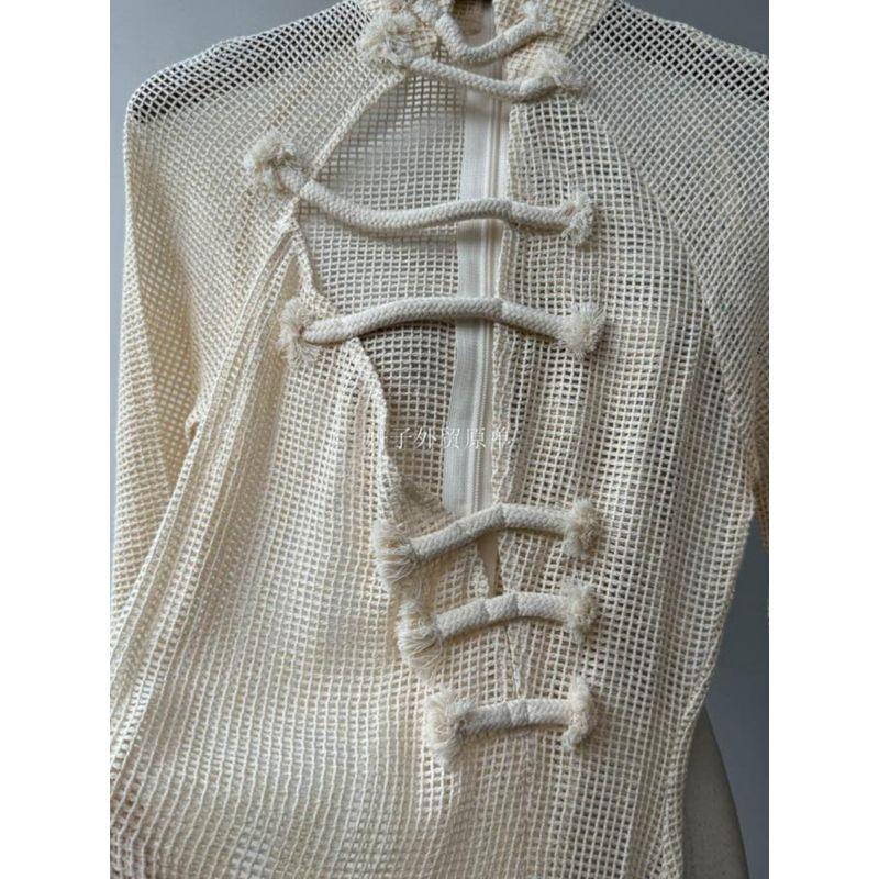 Foreign Trade Pure Pure Desire Style Perspective Hollow Cheongsam Style Slim Fit Split Sexy Fashionable Dress Women