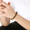 Natural Tiger Eye Stone Beaded Bracelet for Men Women Vintage Stainless Steel Jewelry Adjustable Chain Accessory Gift