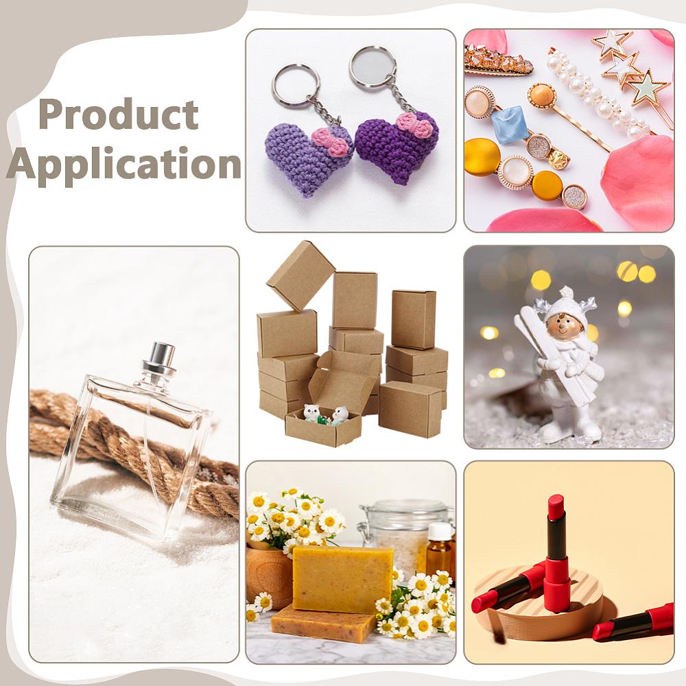 20pcs Cardboard Paper Mailer Boxes Shipping Boxes BurlyWood Rectangle 8.5x6x3cm