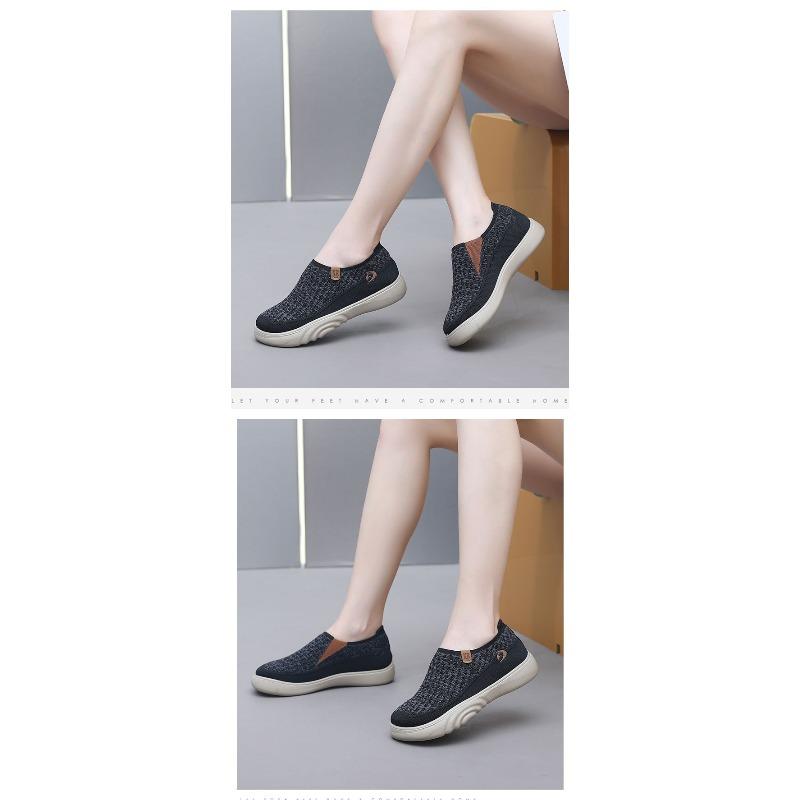 Women's Beijing Style Slip-On Cloth Shoes, Soft Sole Non-Slip Comfort Flats with Cushioned Insole, Breathable Casual Walking Shoes for Women